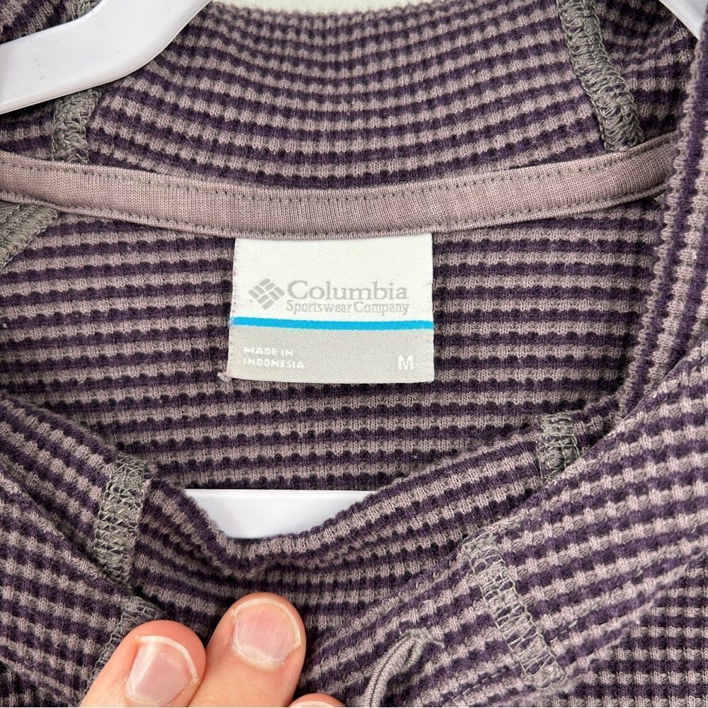 Columbia Women's Cascade Gorge Gray Heather Stripe Pullover Hoodie Sweatshirt M - Picture 3 of 6